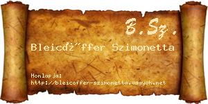 Bleicöffer Szimonetta névjegykártya